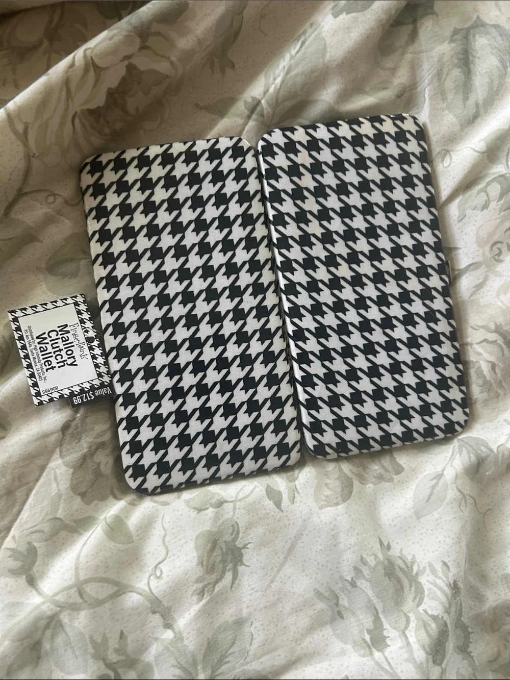 Mallory Clutch Black & White Houndstooth Wallet Case - Women Accessories